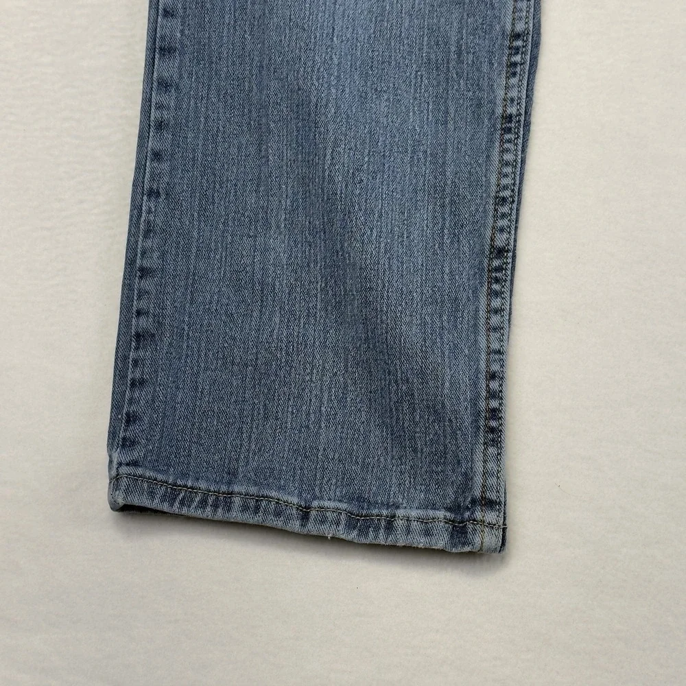 Lee Regular Fit Straight Leg Jeans Men's 36X29 (34x29 fit) Blue Distressed Denim